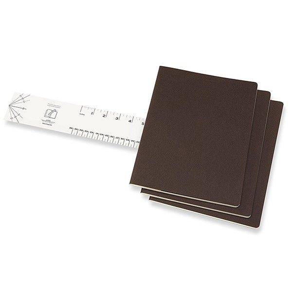 Большой Блокнот Moleskine Cahier (3 шт) Коричневый Клетка