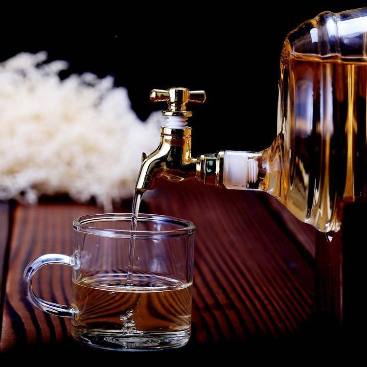 Штоф для вина/коньяка Бочка стеклянная (1000 мл)