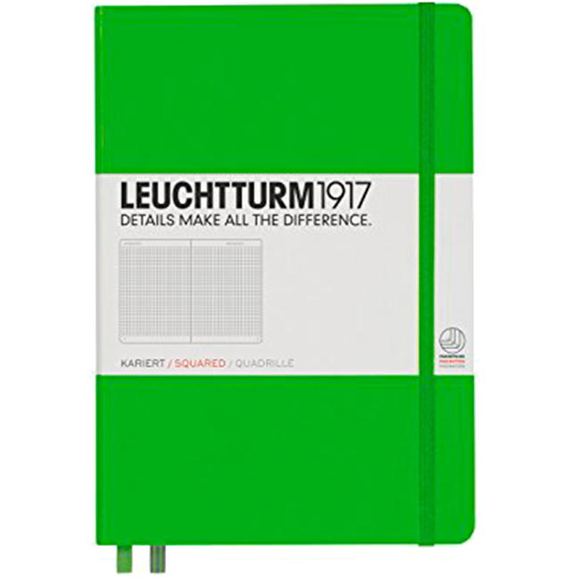 Блокнот Leuchtturm1917 Средний Свежий зеленый Клетка (357489)