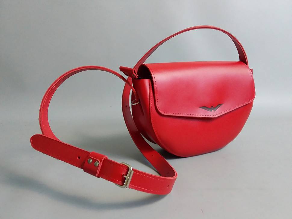 Шкіряна жіноча сумка AV2 Червона (B327)