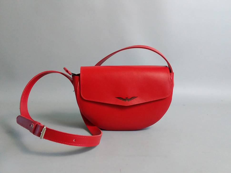 Шкіряна жіноча сумка AV2 Червона (B327)
