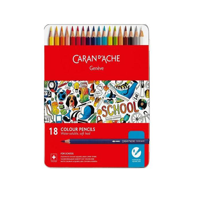Набір акварельних олівців Caran d&#39;Ache School Line 18 кольорів