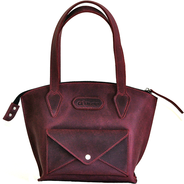 Шкіряна жіноча сумка AV2 Червона (B606)