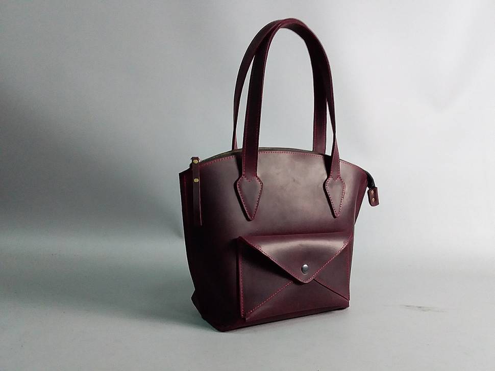 Кожаная женская сумка AV2 Красная (B606)