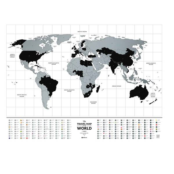 Скретч карта мира Travel Map Flags World
