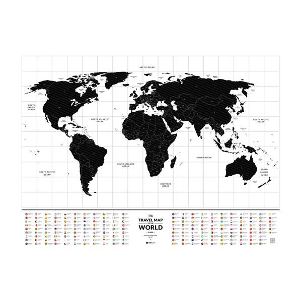 Скретч карта мира Travel Map Flags World
