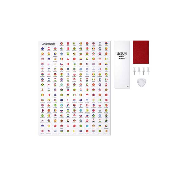 Скретч карта мира Travel Map Flags World