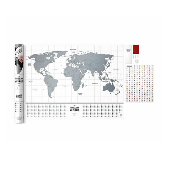 Скретч карта мира Travel Map Flags World