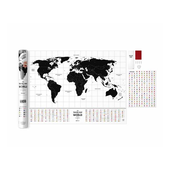 Скретч карта мира Travel Map Flags World