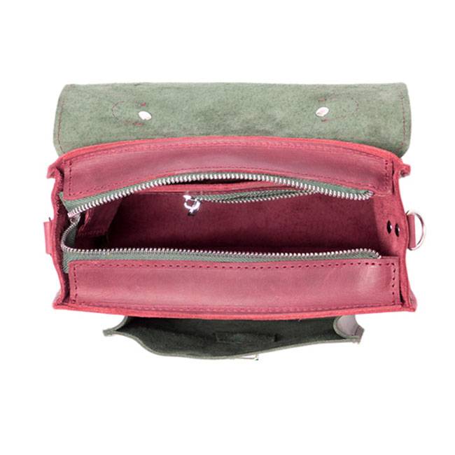 Кожаная сумка через плечо Эмануэль Dekey Серый + Марсала