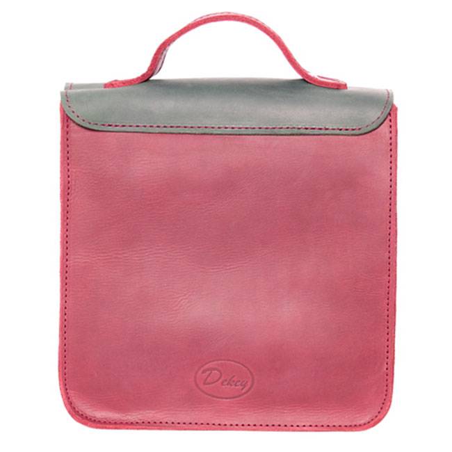 Кожаная сумка через плечо Эмануэль Dekey Серый + Марсала