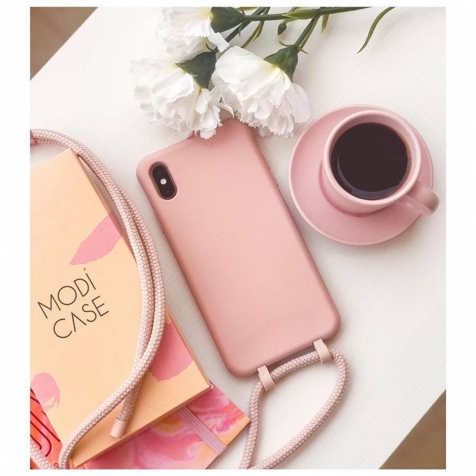 Чехол с ремешком для Iphone Modicase Пудровый