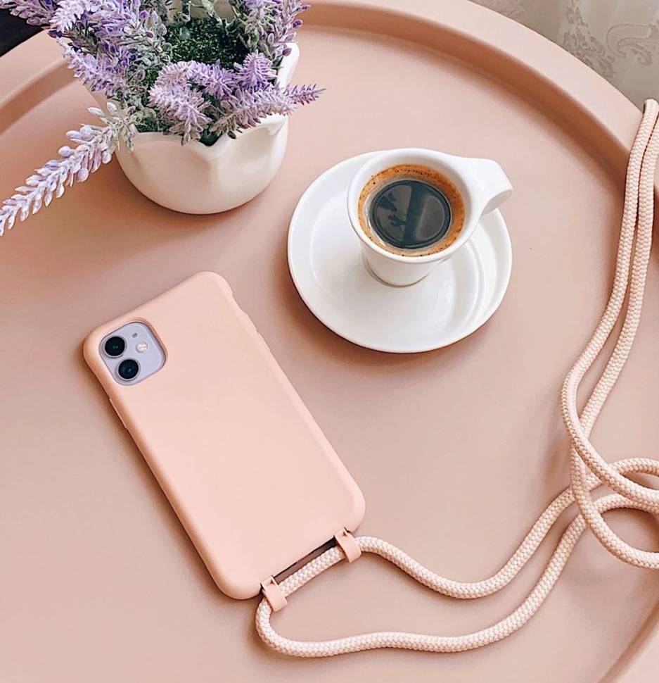Чехол с ремешком для Iphone Modicase Пудровый