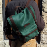 Кожаный мужской рюкзак AV2 Зеленый (P560)