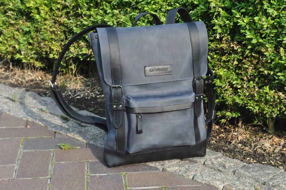 Кожаный мужской рюкзак AV2 Зеленый (P560)