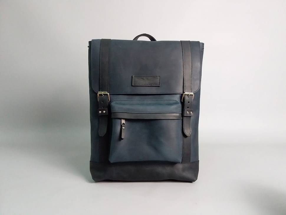 Кожаный мужской рюкзак AV2 Зеленый (P560)