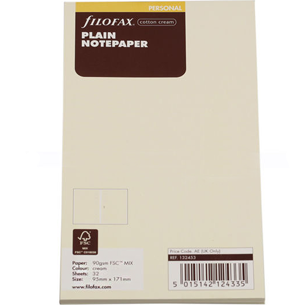 Бланки Чистые листы Filofax Personal Cotton Cream (132453)