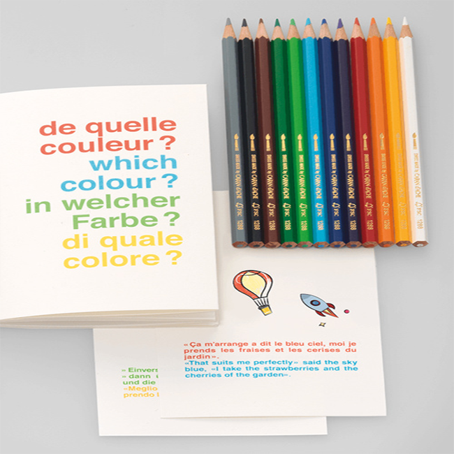 Набор Caran d'Ache Fancolor - 12 акварельных карандашей + Раскраска + бокс