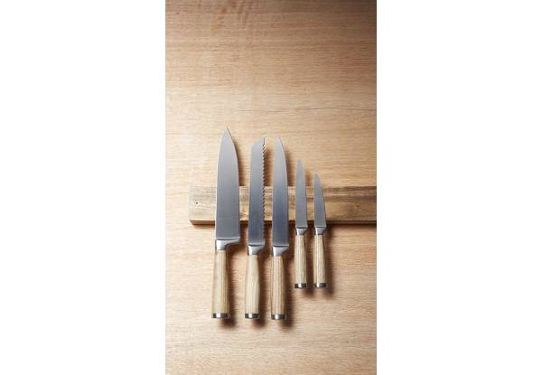 Магнитный держатель для ножей в деревянном исполнении KitchenCraft